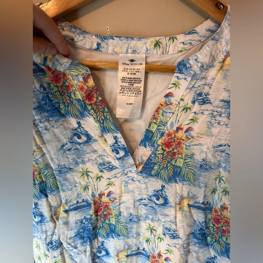 Disney Cruise Line Tropical Tank Top Dress Size S Vacation Aloha Mickey Travel - Picture 5 of 8